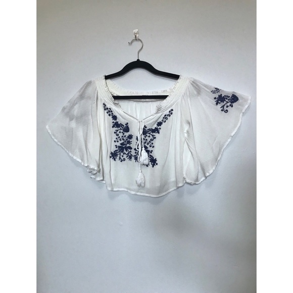 SEEK The Label | White Crop Top | Bell Sleeve - Picture 3 of 5